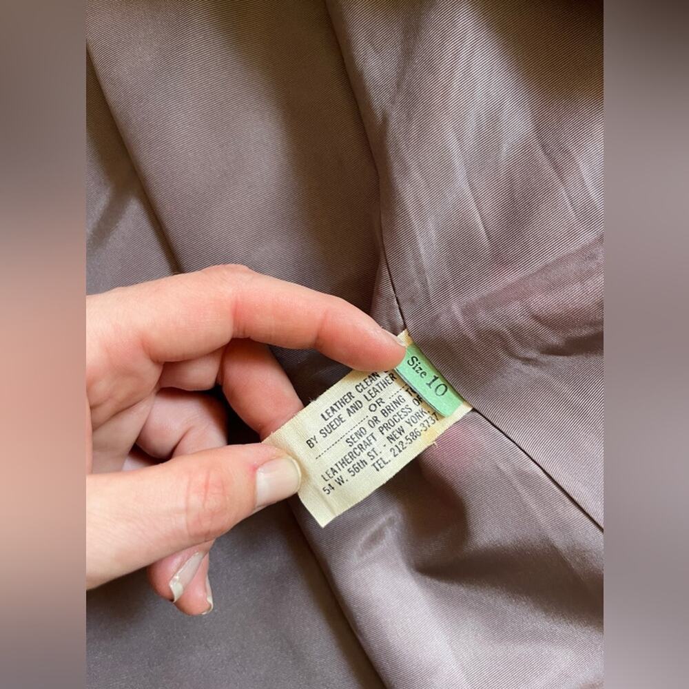 70s Vintage 24K Dani Di Modes Grey Leather Trench Coat - Picture 7 of 12